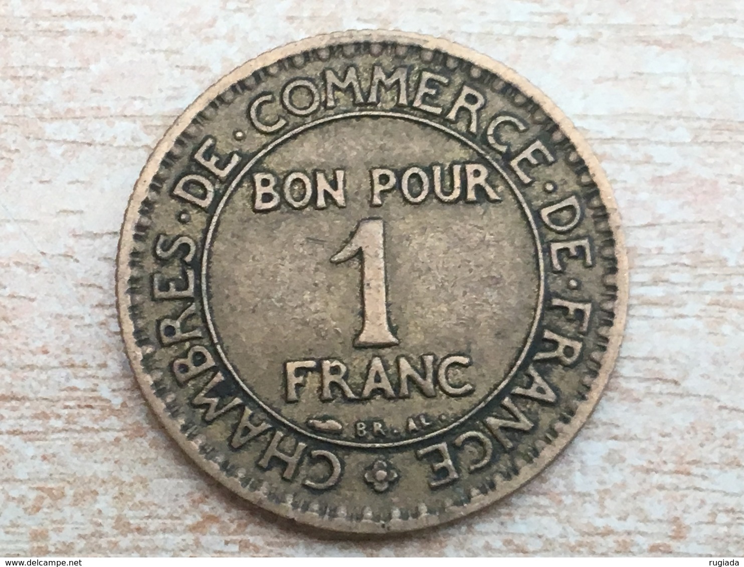 1927 1 Franc Coin - Very Fine, Uncleaned - Other & Unclassified