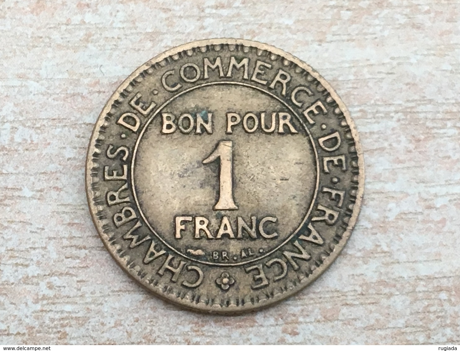 1927 1 Franc Coin - Very Fine, Uncleaned - Other & Unclassified