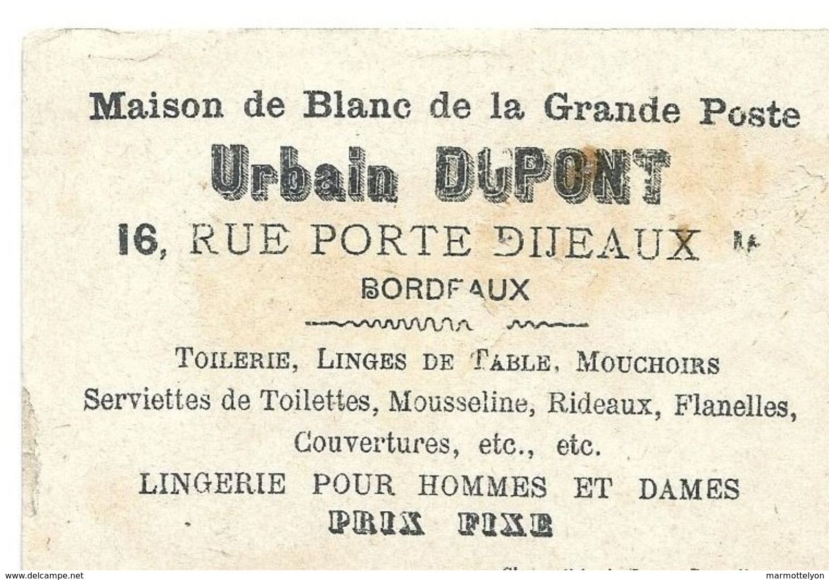 Chromo - Maison De Blanc De La Grande Porte - Urbain Dupont - Autres & Non Classés