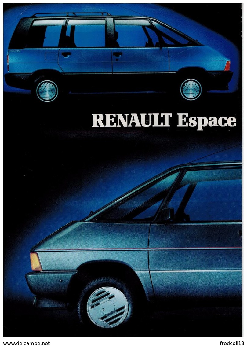 RENAULT ESPACE CATALOGUE 2 PAGES 1987 Format A4 FRANCE - Publicités