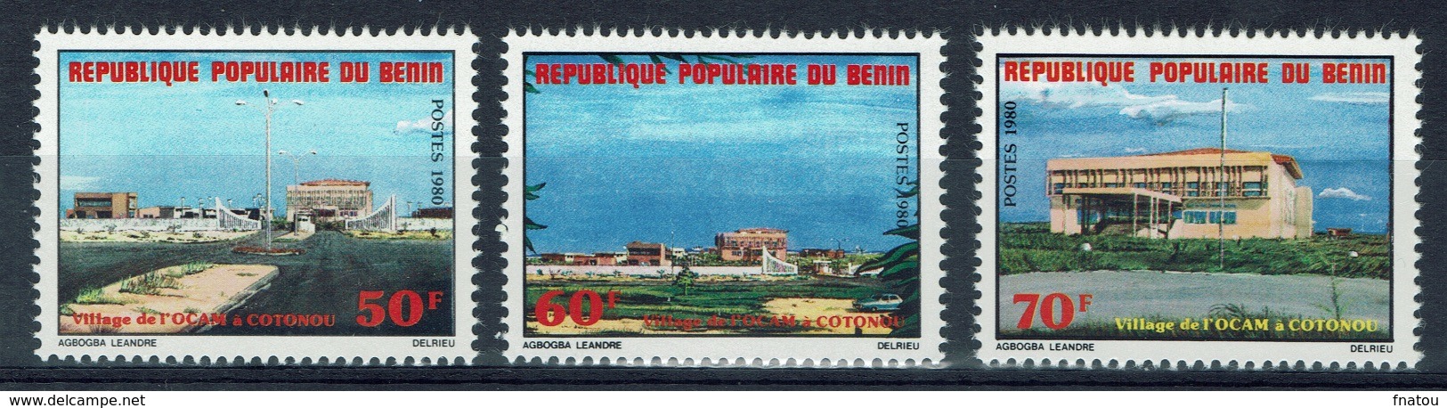 Benin, OCAM Village, Cotonou, 1980, MNH VF  Complete Set Of 3 - Benin - Dahomey (1960-...)