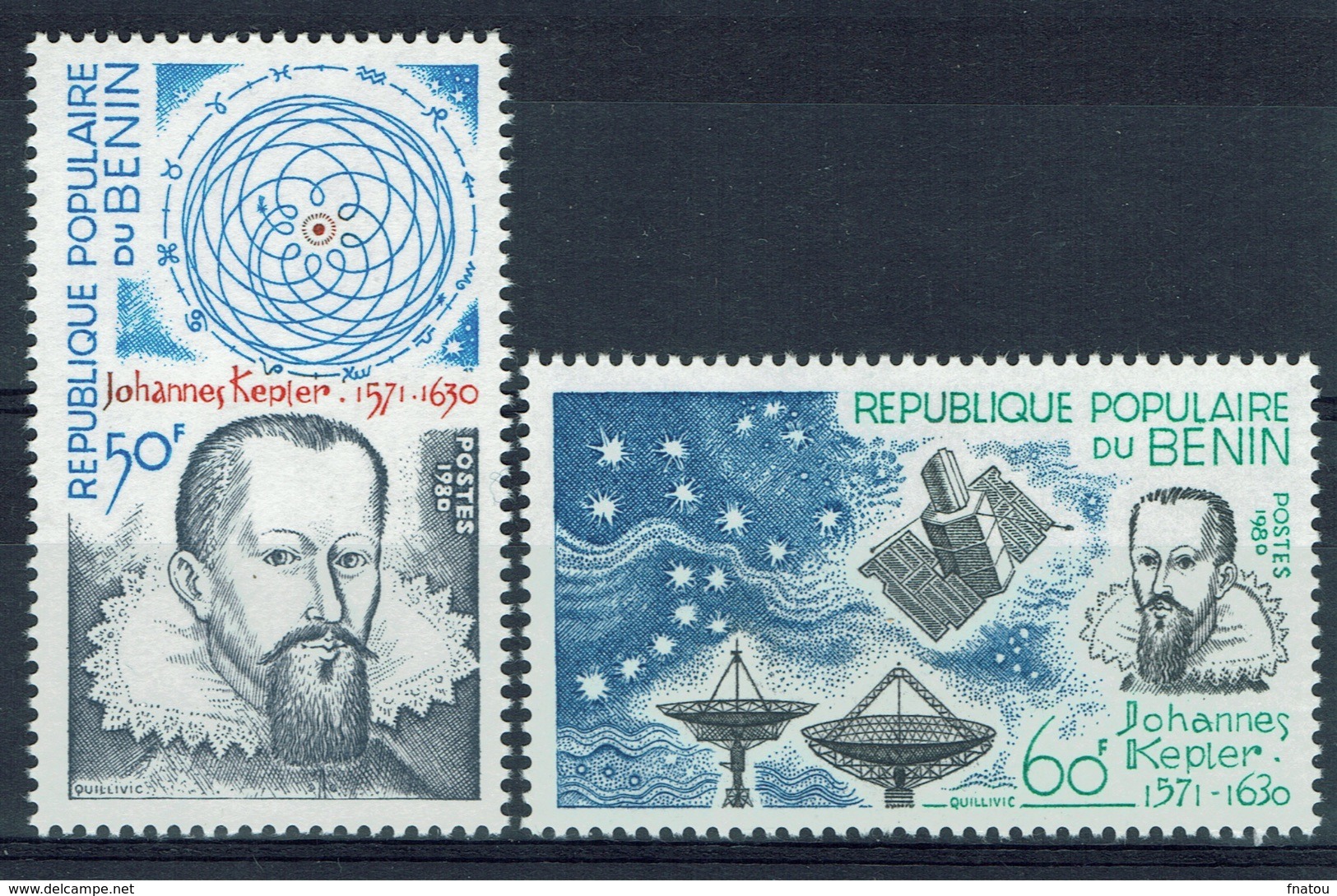 Benin, Johannes Kepler, German Astronomer, 1980, MNH VF   A Pair - Benin - Dahomey (1960-...)