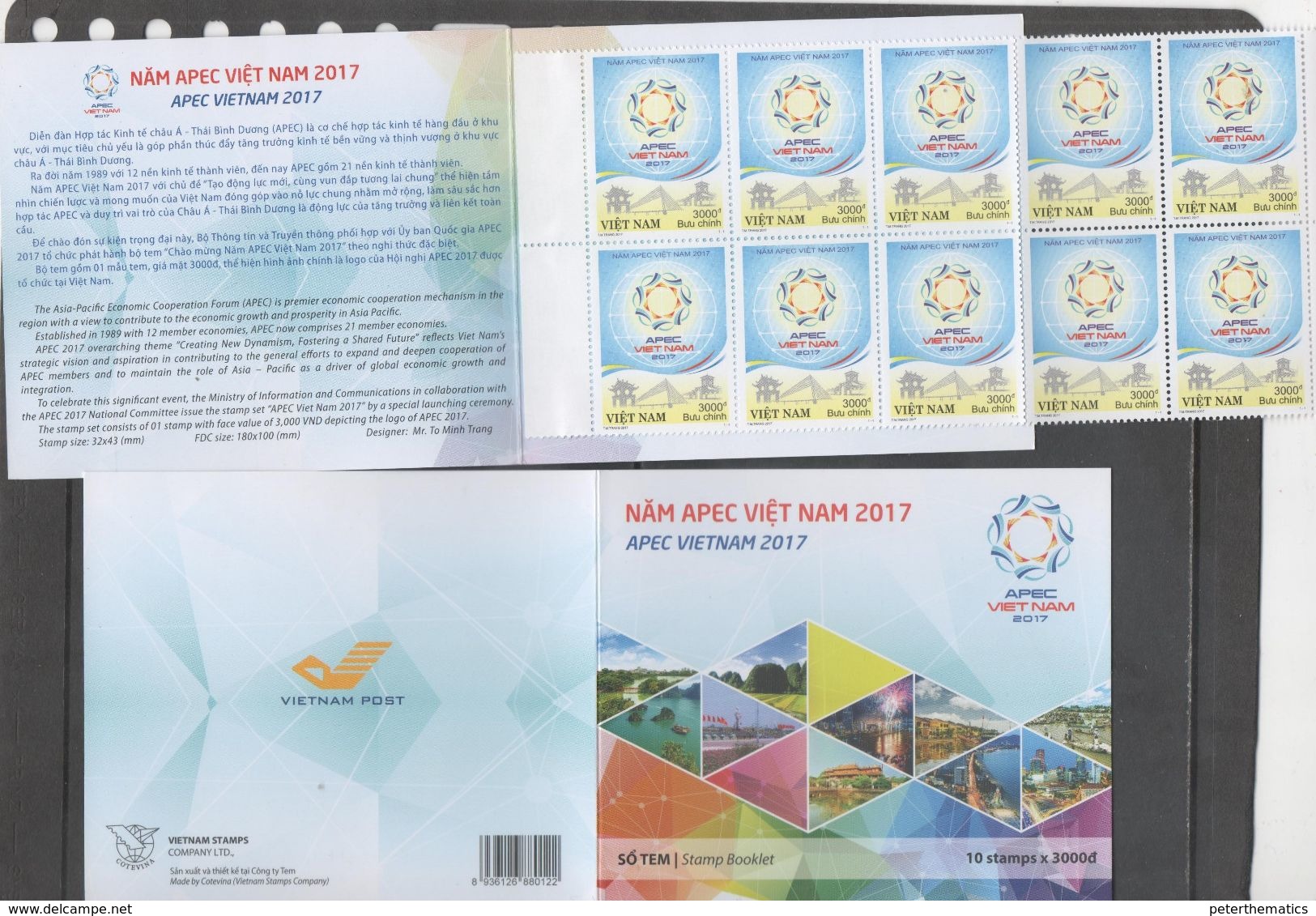 VIETNAM , 2017, MNH,APEC,  BOOKLET OF 10 STAMPS - Other & Unclassified