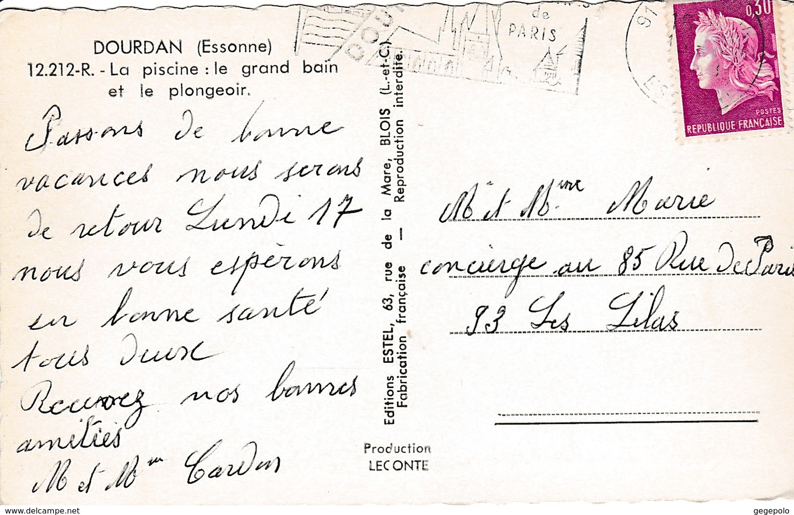 DOURDAN - La Piscine : Le Grand Bain Et Le Plongeoir - Dourdan