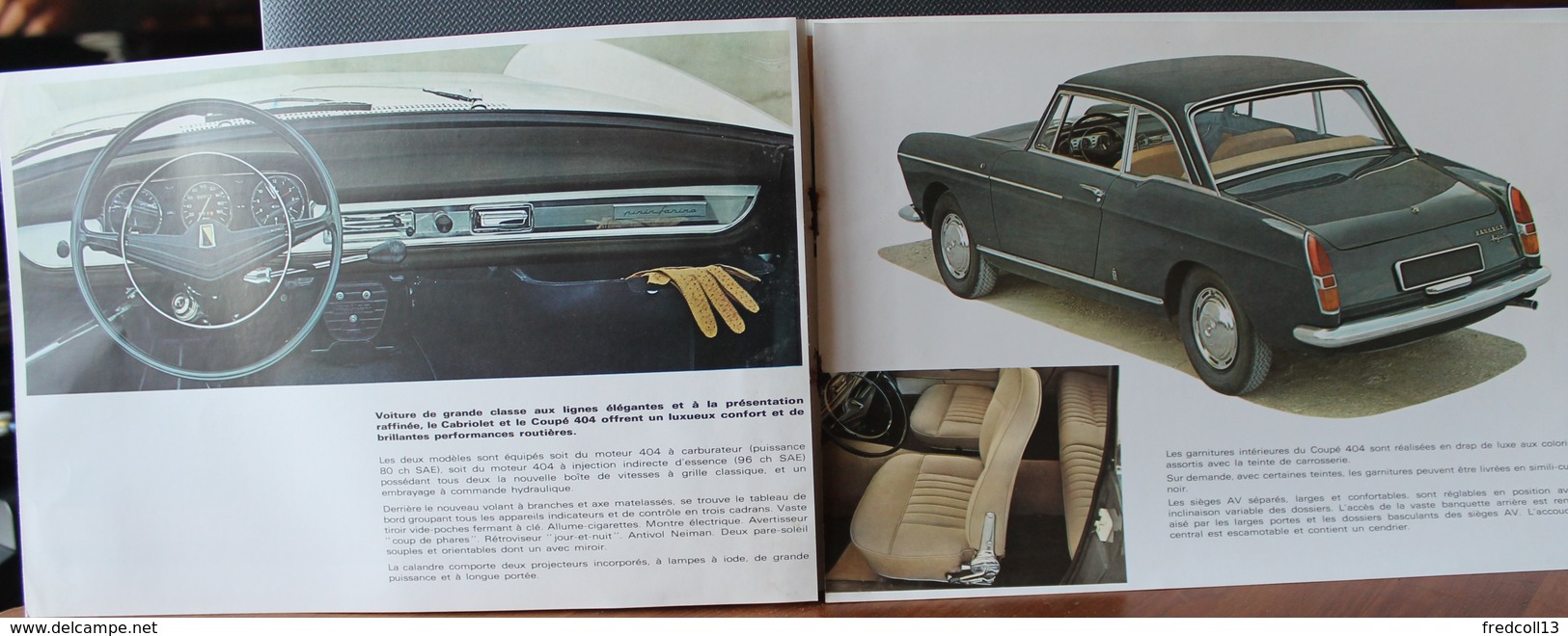 PEUGEOT 404 COUPE ET CABRIOLET CATALOGUE 8 PAGES 1968 Format A4 FRANCE - Pubblicitari