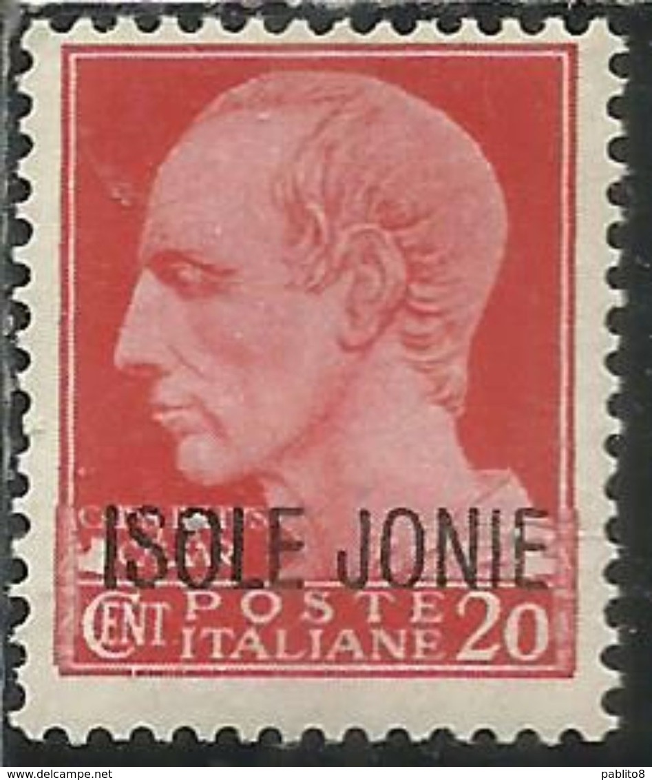 ISOLE JONIE 1941 SOPRASTAMPATO D'ITALIA ITALY OVERPRINTED CENT. 20c MNH - Ionische Inseln