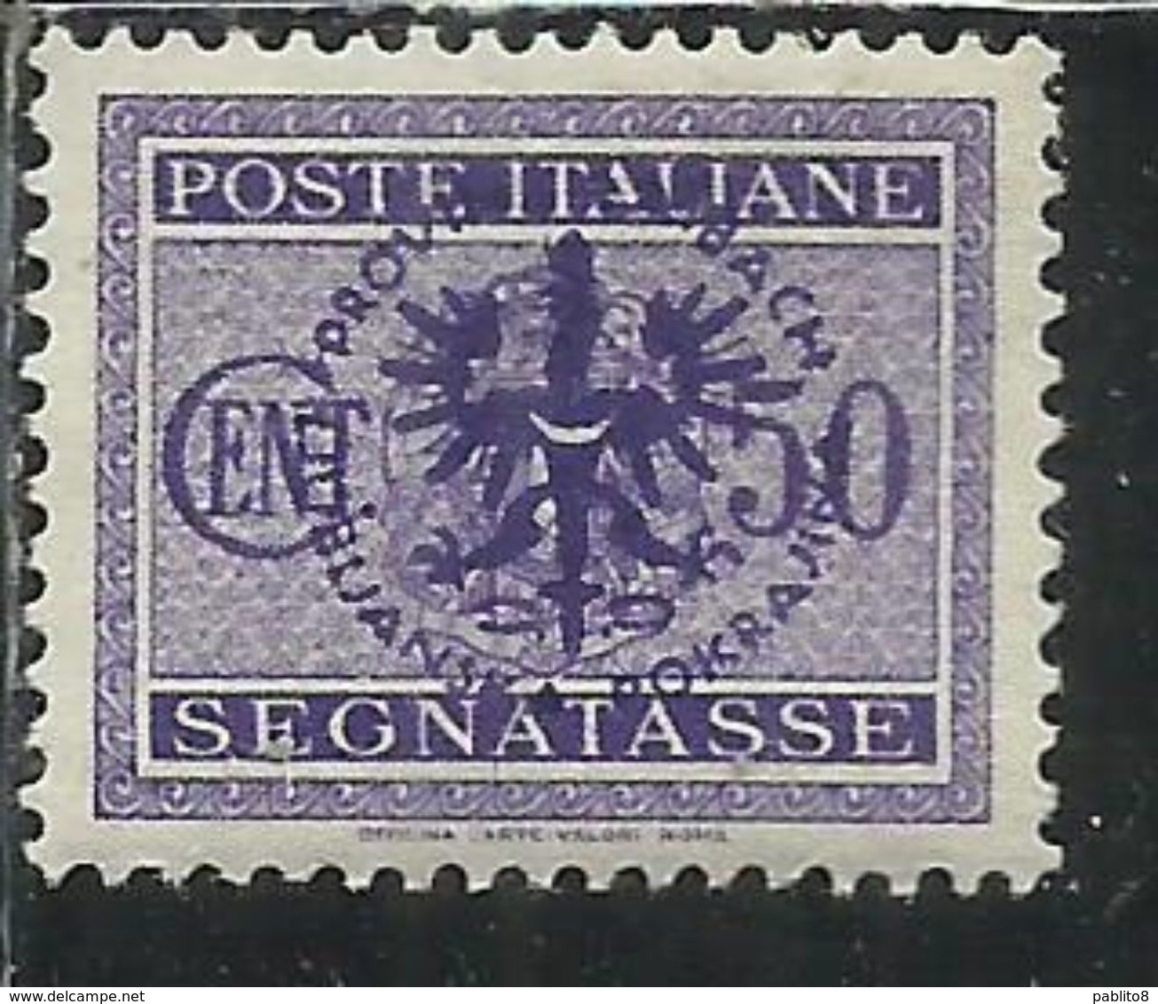 LUBIANA 1944 OCCUPAZIONE TEDESCA GERMAN OCCUPATION SEGNATASSE POSTAGE DUE TASSE TAXE CENT. 50c MNH - Duitse Bez.: Ljubljana