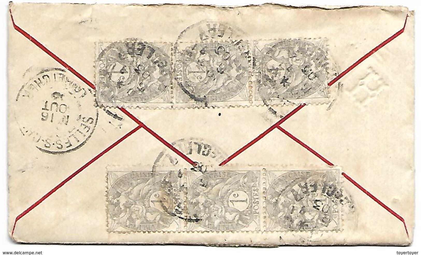 LF A48  Lettre De 1903 Affranchie De 15 Timbres à 1c N°107 - 1877-1920: Période Semi Moderne