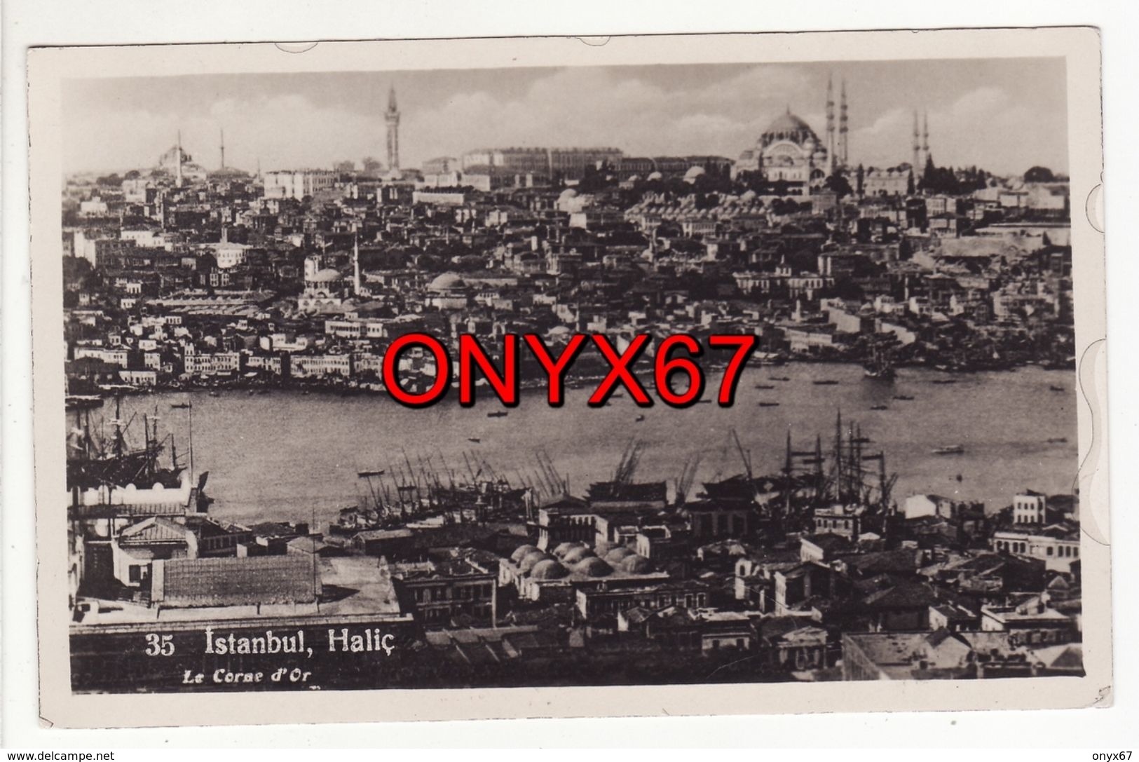 Carte Postale Photo ISTANBUL-ISTAMBOUL-CONSTANTINOPLE (Turquie) Vue De La Ville - La Corne D'Or  - VOIR 2 SCANS - - Turquia
