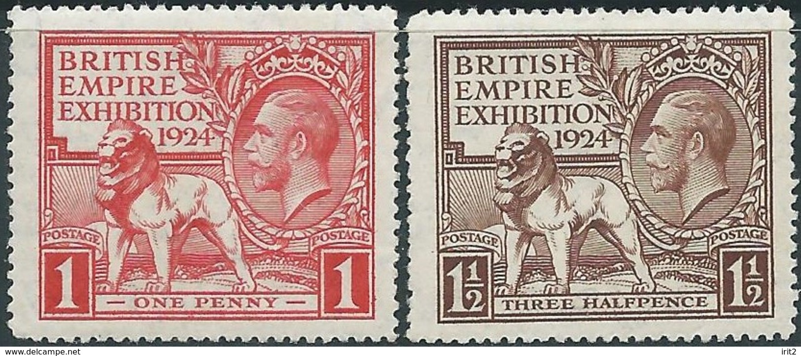 UK - GREAT BRITAIN - ENGLAND - GRAN BRETAGNA  1924, British Empire Exposition 1 & 1,5 - ORIGINAL GUM - Neufs