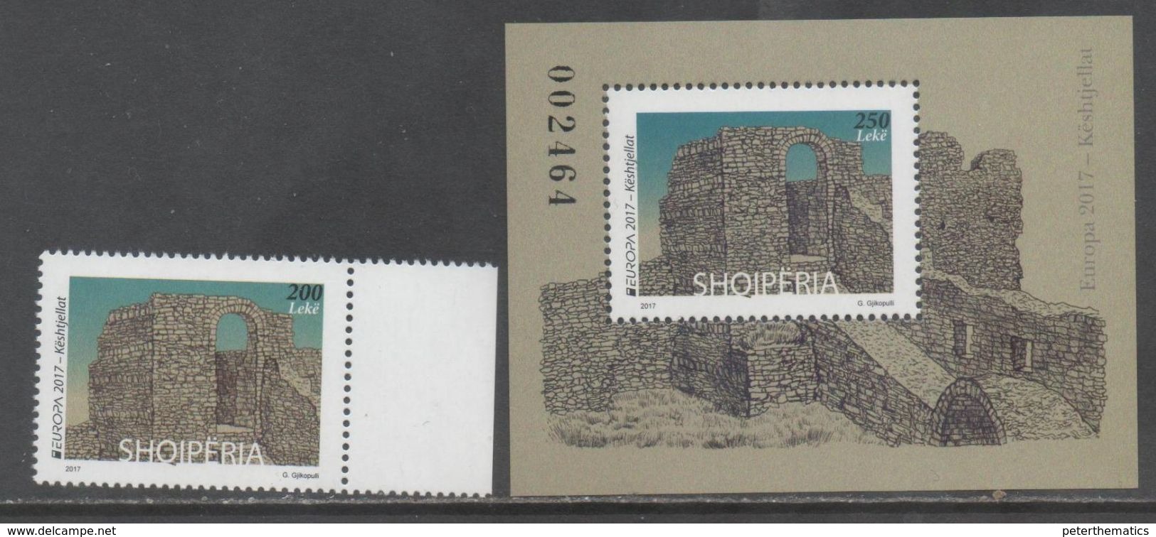 ALBANIA, 2017, MNH, EUROPA, CASTLES,  1v+ S/SHEET - Other & Unclassified
