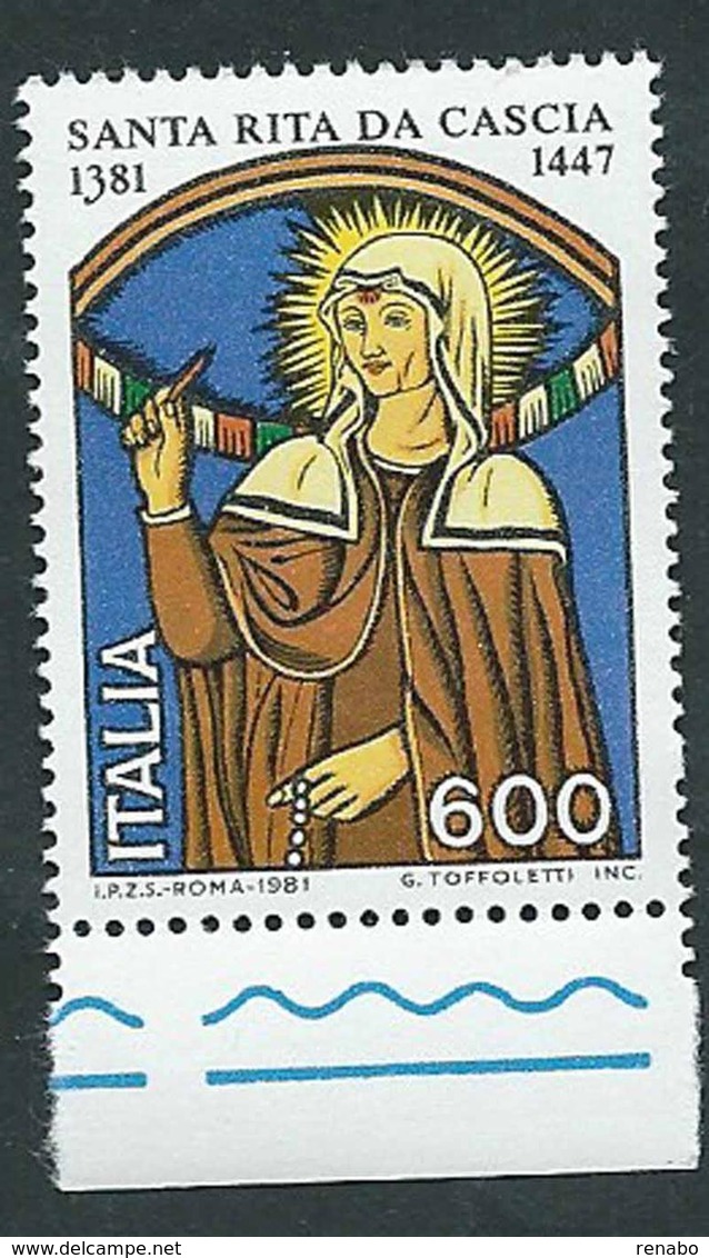 Italia, Italy, Italien, Italie 1981; Santa Rita Da Cascia ( 1381-1447 ) . Bordo Inferiore. - Christentum