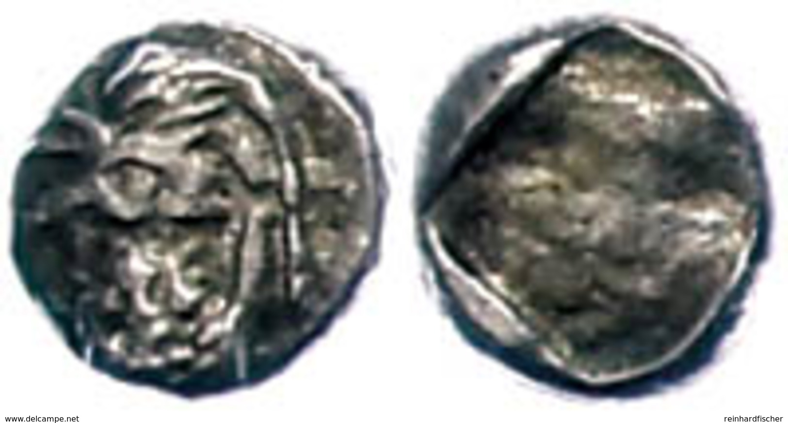 6 Ca. 6. Jhd. V. Chr., 1/24 Stater, Lydien, Sardeis. Av: Löwenprotome Und Stierprotome. Rev: -. 0,39g, Ss.  Ss - Other & Unclassified