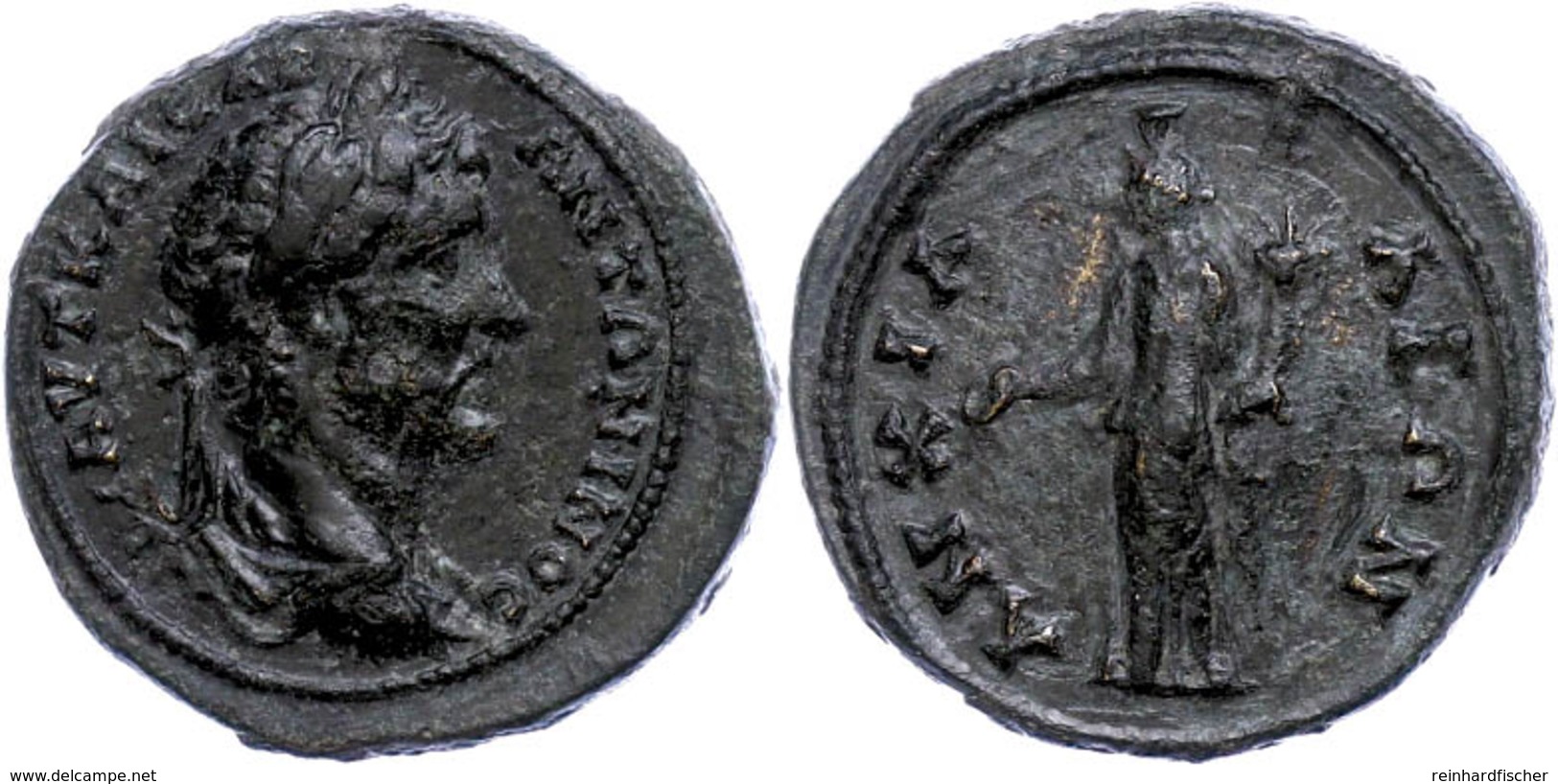53 Thrakien, Anchialos, Æ (8,66g), Antoninus Pius, 138-161. Av: Büste Nach Rechts, Darum Umschrift. Rev: Stehende Homono - Röm. Provinz