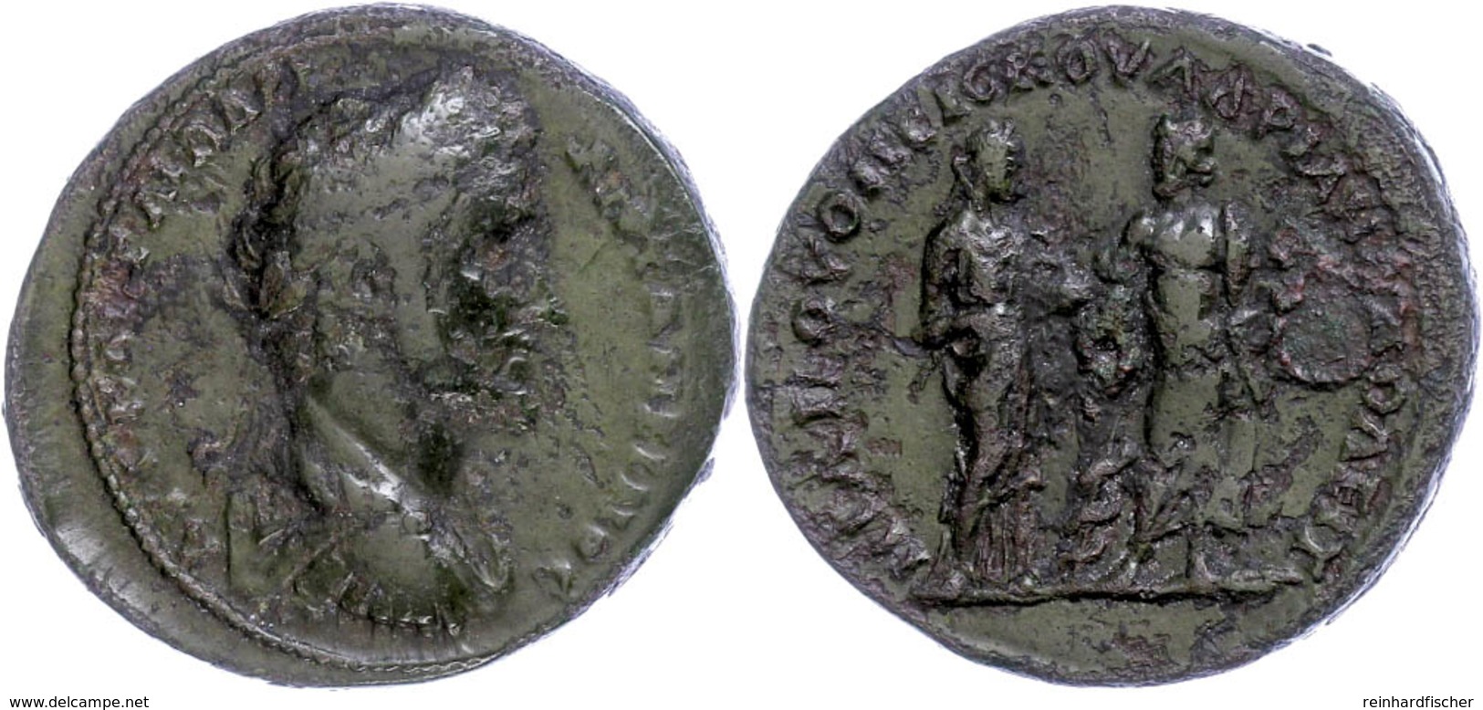54 Thrakien, Hadrianopolis, Æ (15,86g), Antoninus Pius, 138-161. Av: Büste Nach Rechts, Darum Umschrift. Rev: Stehender  - Röm. Provinz