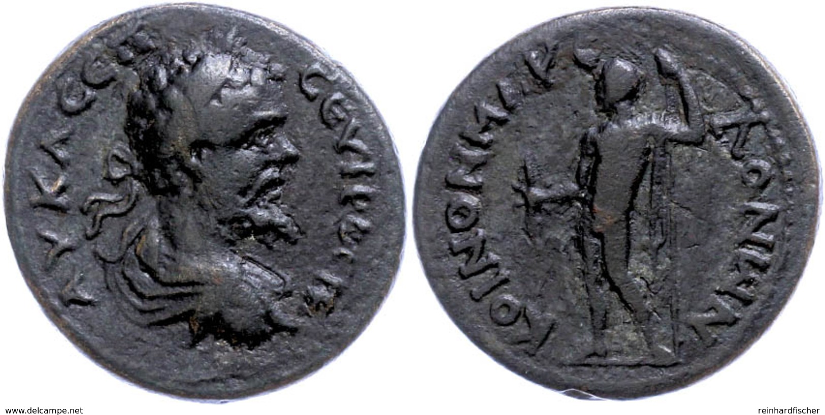 55 Koinon Der Makedonen, Beroia, Æ (12,86g), Septimius Severus, 193-211. Av: Büste Nach Rechts, Darum Umschrift. Rev: St - Röm. Provinz