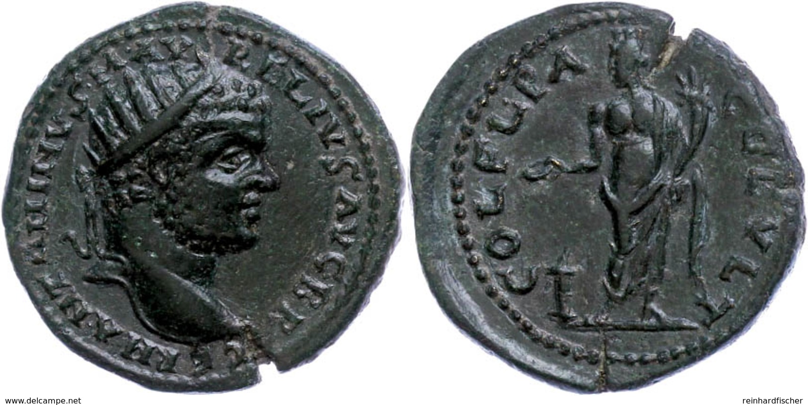 60 Thrakien, Deultum, Æ (10,01g), Caracalla, 198-217. Av: Kopf Nach Rechts, Darum "ANTONINVS AV-RELIVS AVG BRIT GERM". R - Röm. Provinz