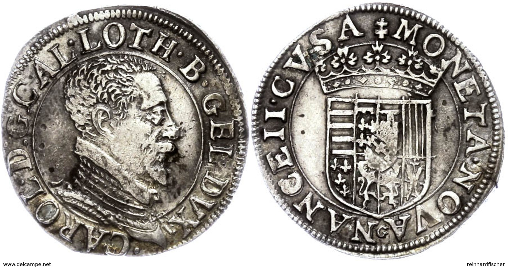 483 Lothringen, Teston, O. J., 1545-1608, Karl III., Nancy, Ss-vz.  Ss-vz - Other & Unclassified