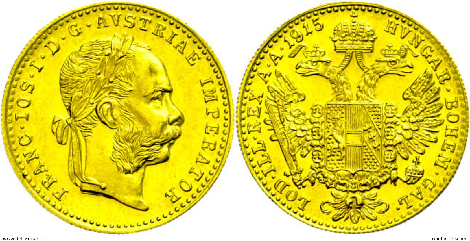 713 1 Dukat, Gold, 1915, Franz Joseph, Nachprägung, Fb. 494, Vz-st.  Vz-st - Austria