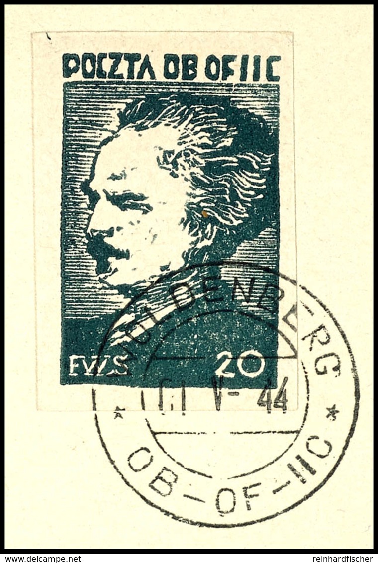 4949 1943, "25 Jahre Großpolnischer  Aufstand", 20 Fr. Dunkelgraublau, Tadellos Gestempelt Auf Briefstück, Auflage 9.830 - Other & Unclassified