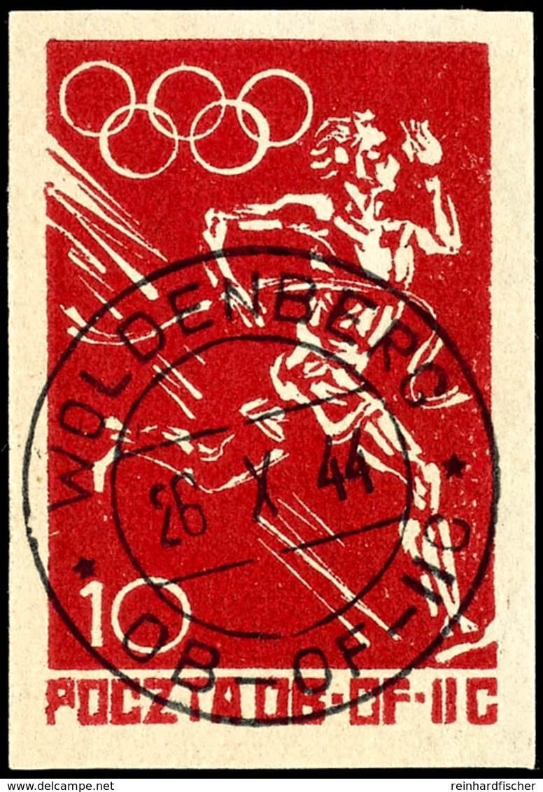 4952 1944, "Olympisches Jahr", 10 F. Rot, Tadellos Gestempelt, Auflage 17.580 Stück, Katalog: 40 O - Other & Unclassified