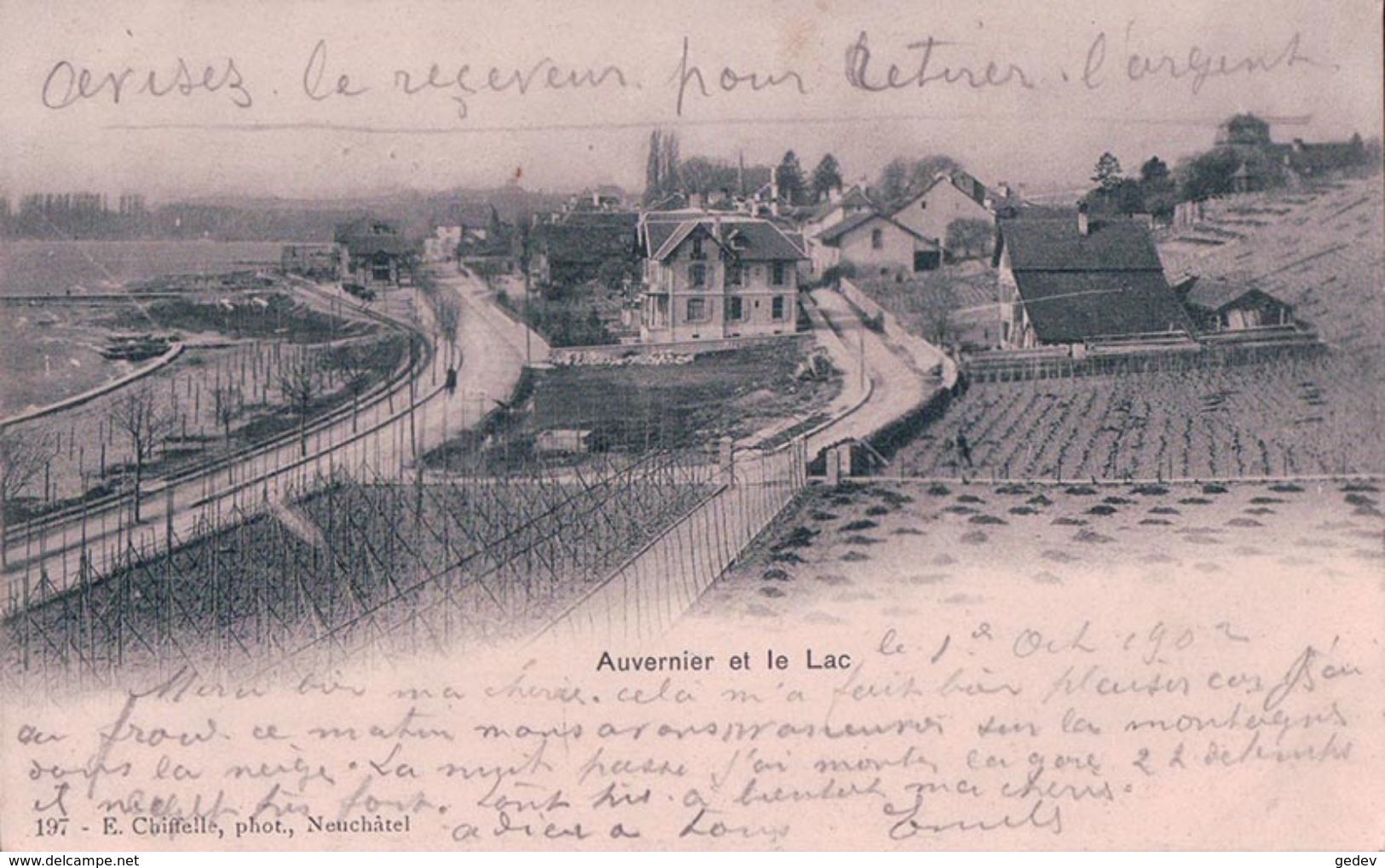 Auvernier, Chemin De Fer Et Gare (2.10.1902) - Auvernier