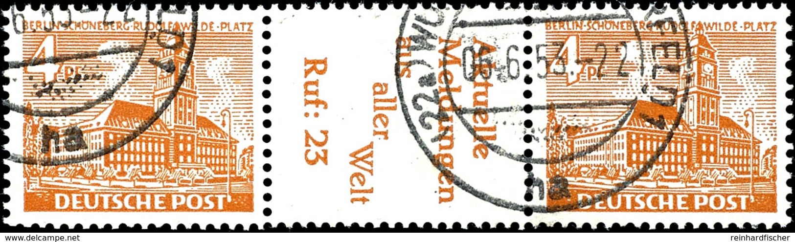 6173 4 + R4 + 4, Waagerechter Zusammendruck, Gestempelt, Sign. Schlegel D., Mi. 130.-, Katalog: W28 O - Sonstige & Ohne Zuordnung