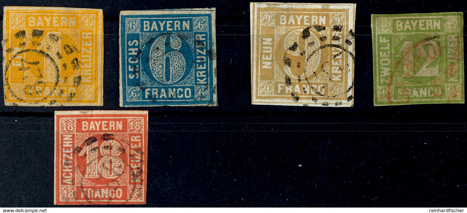 7780 Michel-Nrn. 8, 10, 11-13a Gestempelt, 13a Gepr. Brettl BPP, Nr. 12 Allseits Knapp Geschnitten, Mi. 390.-, Katalog:  - Other & Unclassified