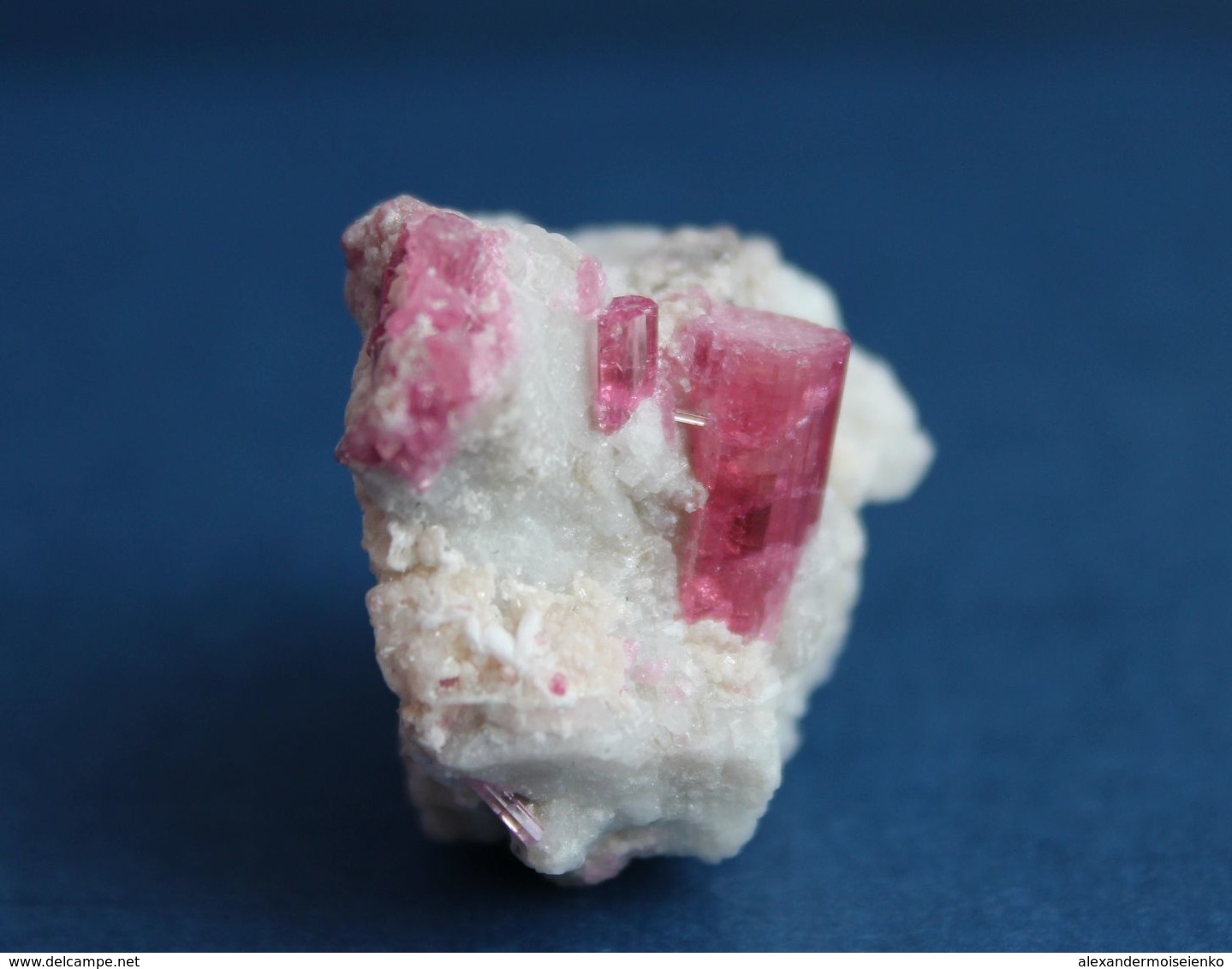 12.91 G Pink Tourmaline Crystals In Quartz Matrix. Russia - Minerals