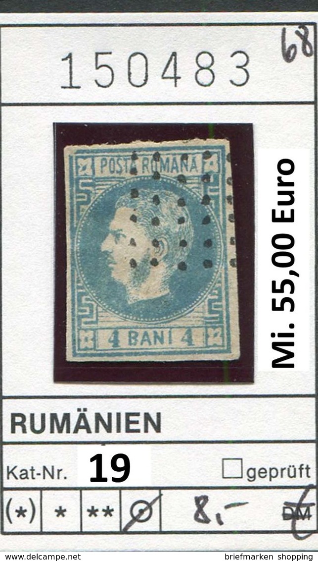 Rumänien - Roumenie - Rumania - Michel 19 - Oo Oblit. Used Gebruikt - 1858-1880 Fürstentum Moldau