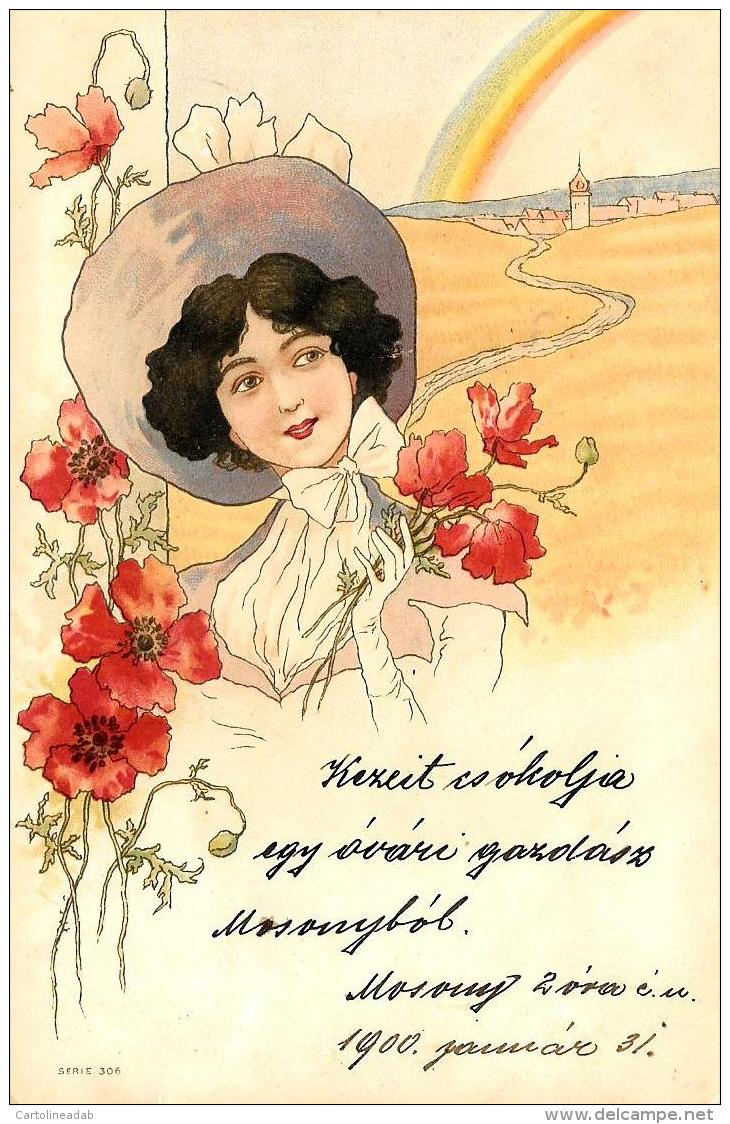 [DC11603] CPA - ART NOUVEAU - ILLUSTRATORE RAPHAEL KIRCHNER NON FIRMATA SERIE 302 - Viaggiata 1900 - Old Postcard - Non Classificati