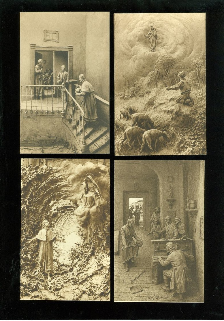 Beau lot de 52 cartes postales de la vie du Ven Jean Bosco sculptures ( illustrateur ) de D. Mastroianni  52 postkaarten