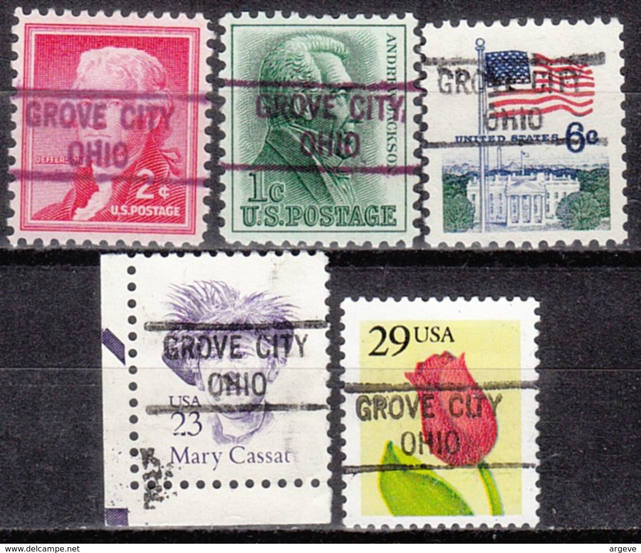 USA Precancel Vorausentwertung Preo, Locals Ohio, Grove City 821, 5 Diff. - Precancels