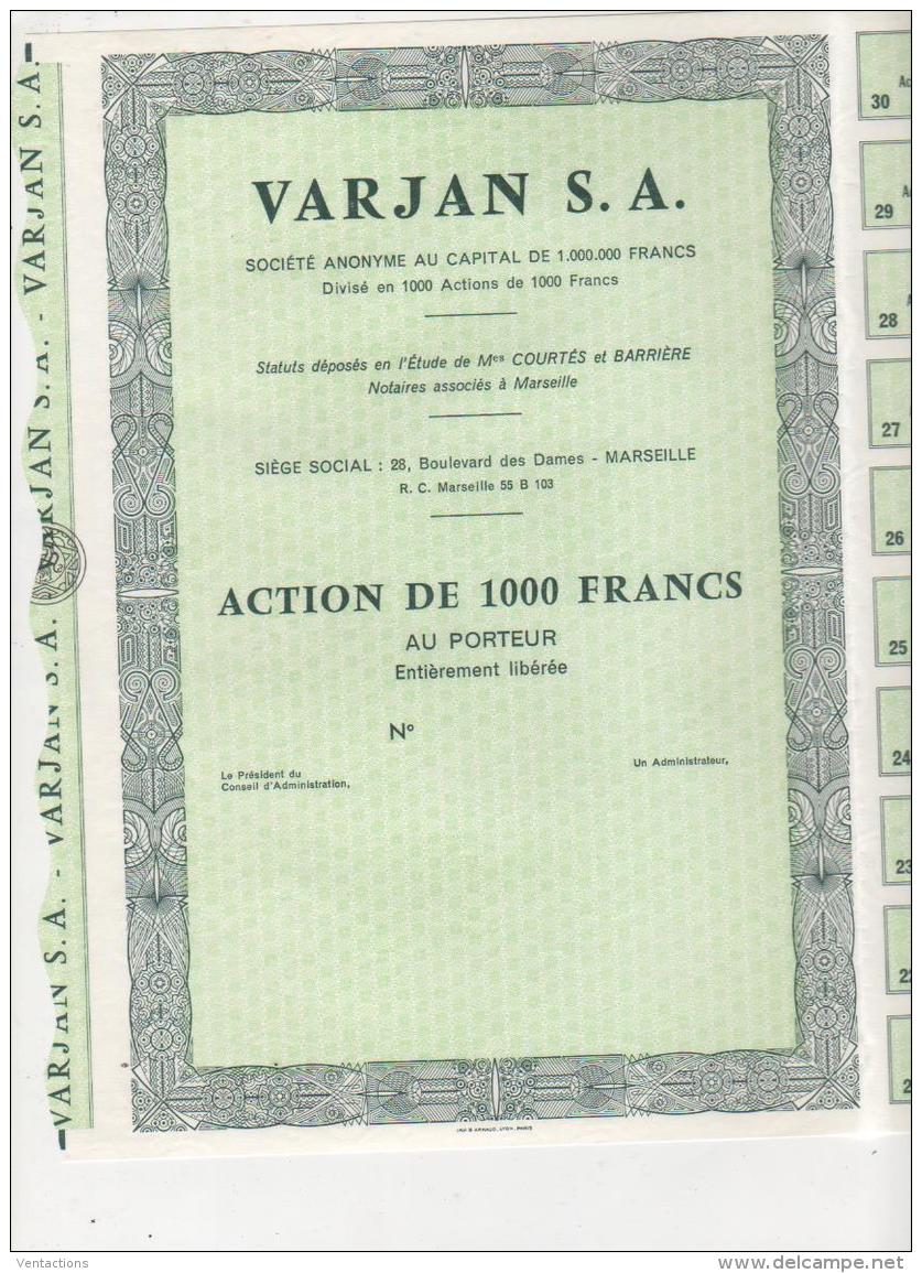 13-VARJAN S.A. 28, Boulevard Des Dames à MARSEILLE - Autres & Non Classés