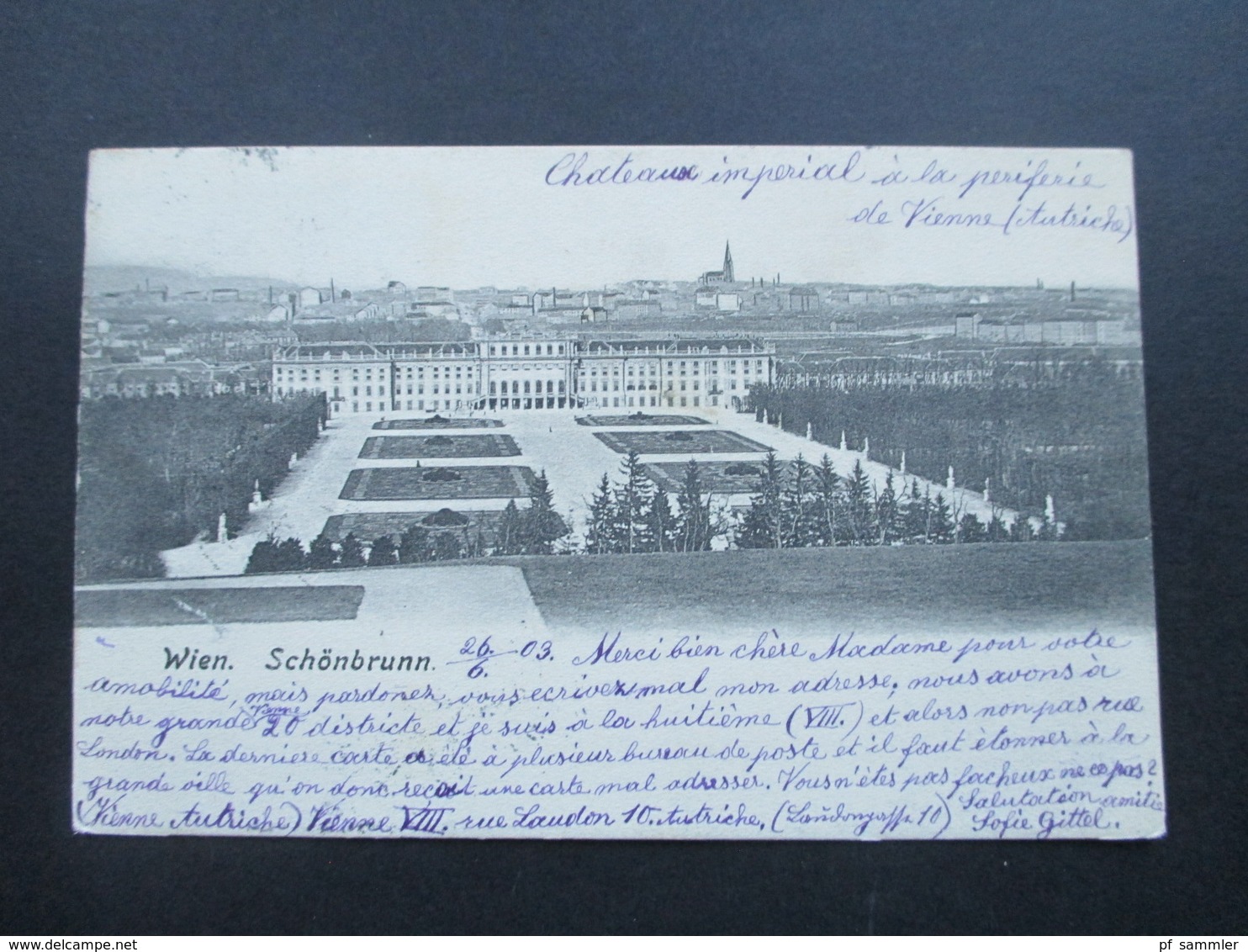 Österreich 1903 AK Wien. Schönbrunn. Nach Vienne Frankreich Gesendet! - Schönbrunn Palace