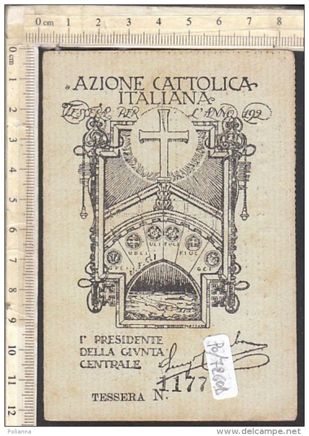 PO7260D# TESSERA GIOVENTU' FEMMINILE AZIONE CATTOLICA - DIOCESI SUSA 1929 - Collections