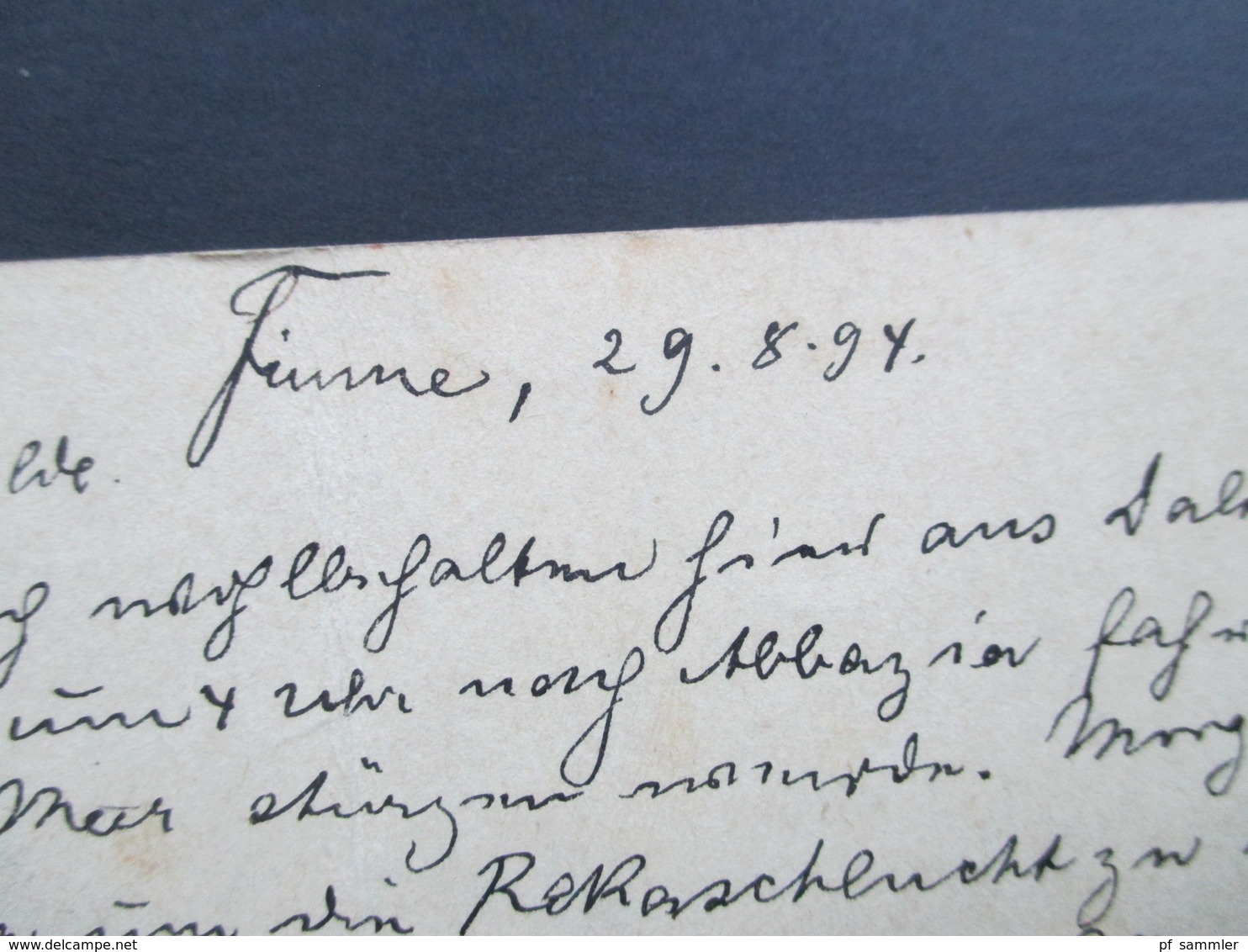 Österreich GA P 98 Illir. 1894 Stempel Fiume Nach München Hotel Roth.Nachporto! Blau Und Rotstift! - Briefe U. Dokumente