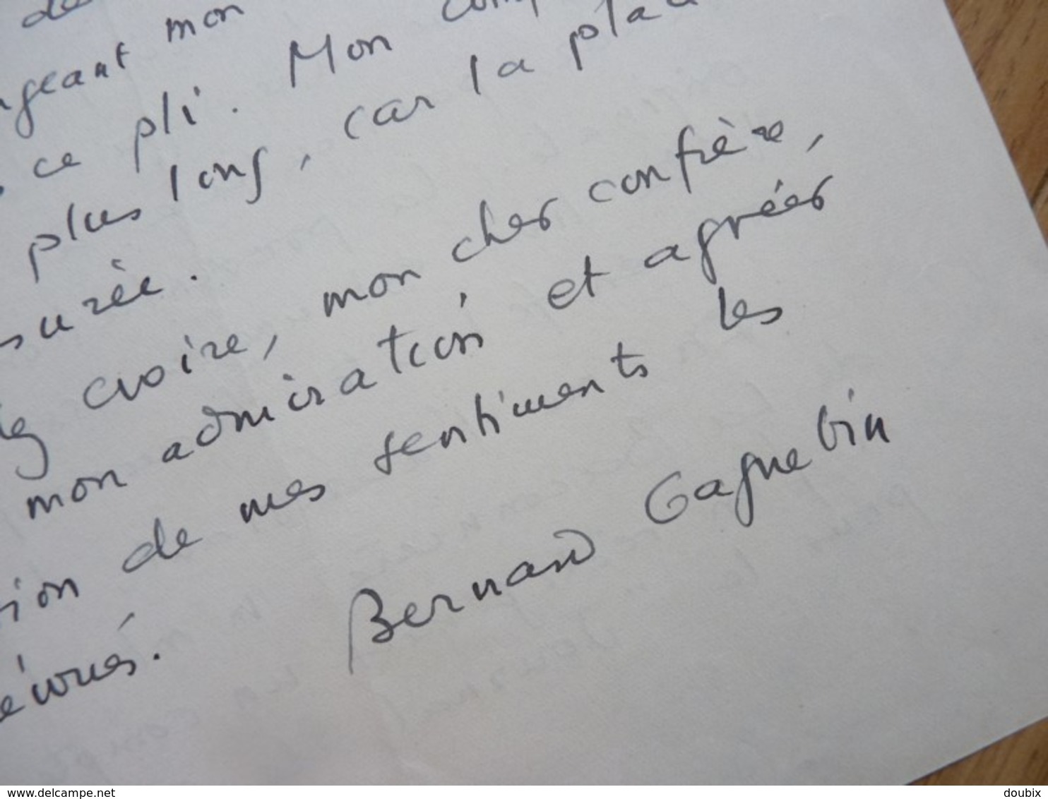 Bernard GAGNEBIN (1915-1998) Historien SUISSE. Genève UNIVERSITE . Fondation Martin Bodmer. AUTOGRAPHE - Other & Unclassified