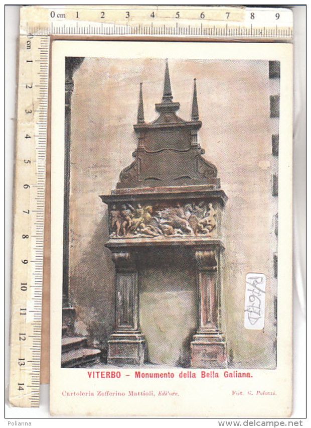 PO7677D# VITERBO - MONUMENTO DELLA BELLA GALIANA - Acquerellata  No VG - Viterbo