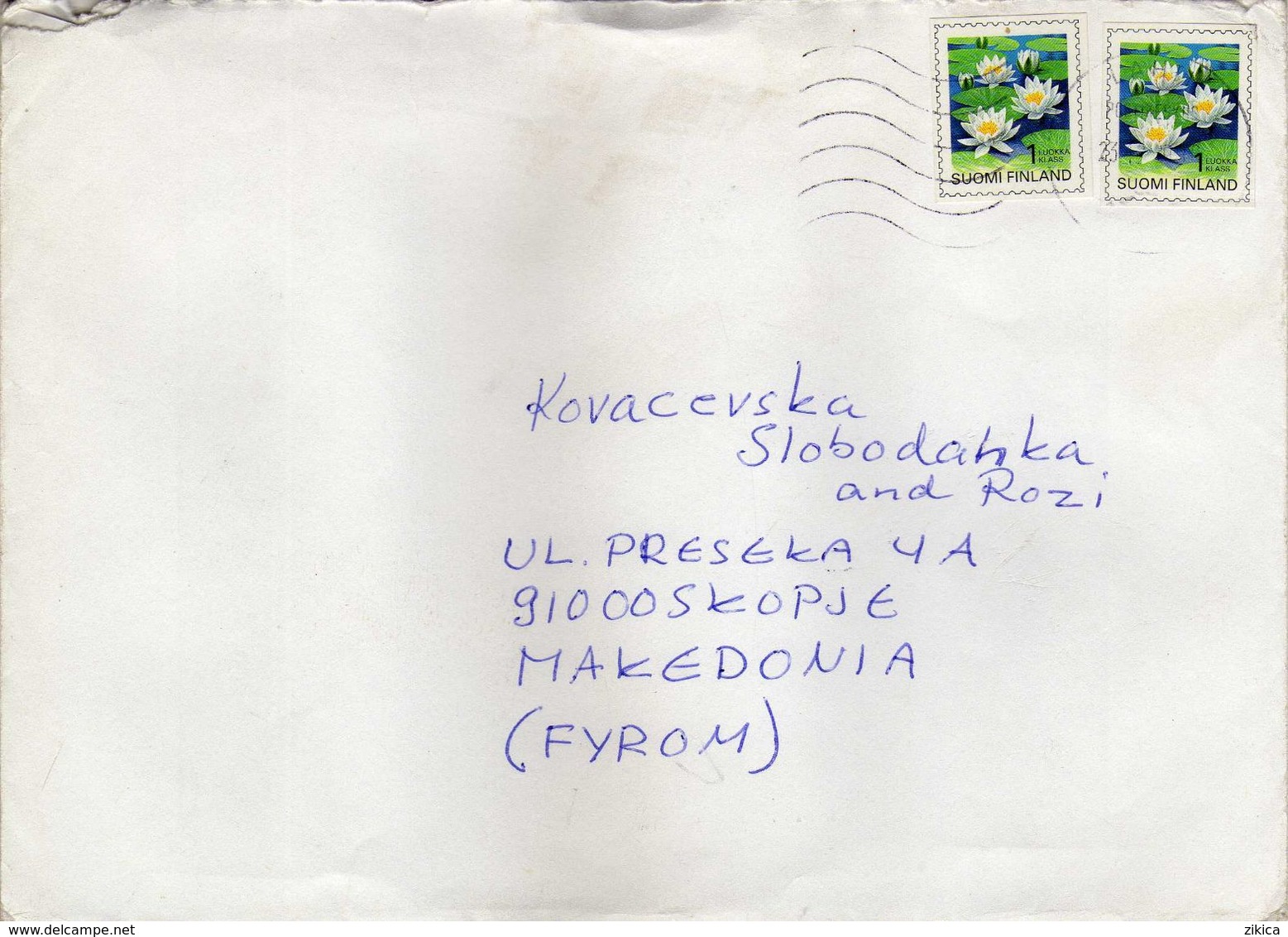 Finland Letter Via Macedonia.nice Stamp - Cartas & Documentos