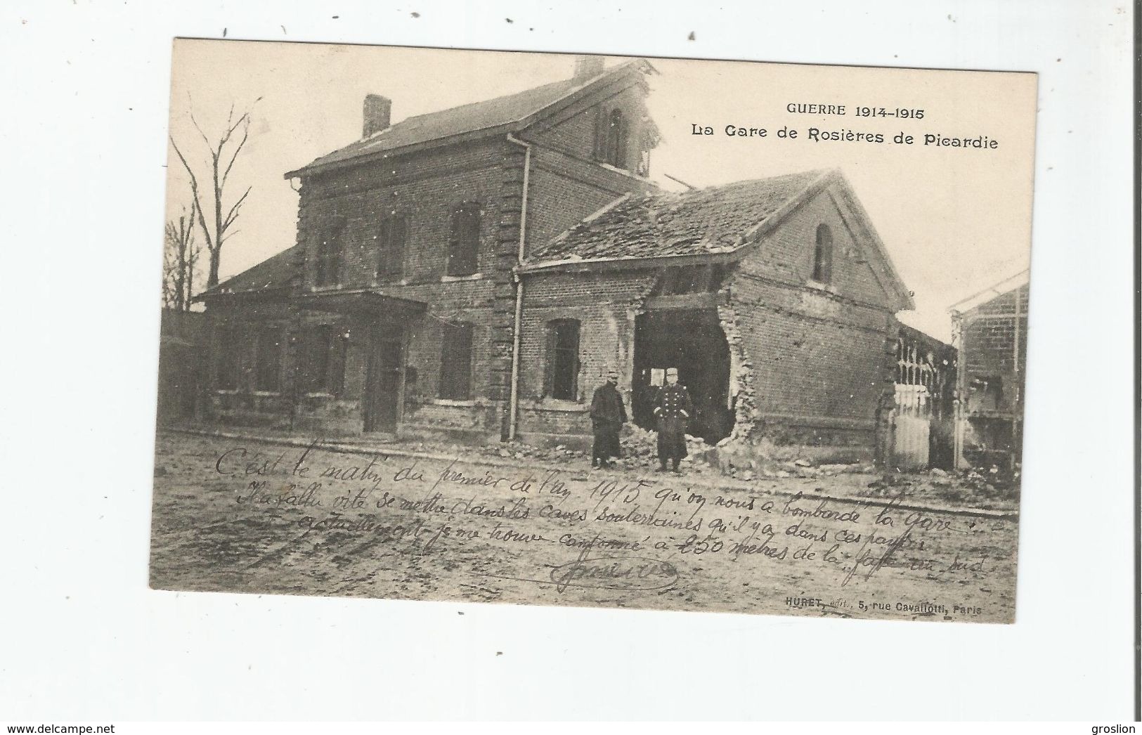 LA GARE DE ROSIERES EN SANTERRE (SOMME)DE PICARDIE GUERRE 1914 1915 (MILITAIRES) - Rosieres En Santerre