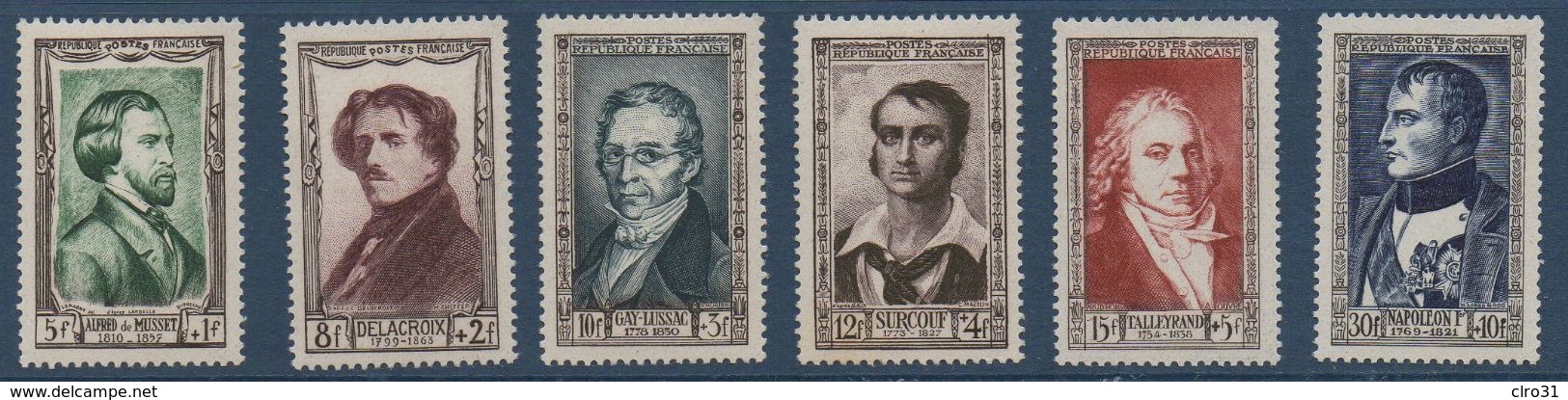 FR 1951  Célébrités Du XIXème Siècle  N° YT 891-896   ** MNH - Unused Stamps