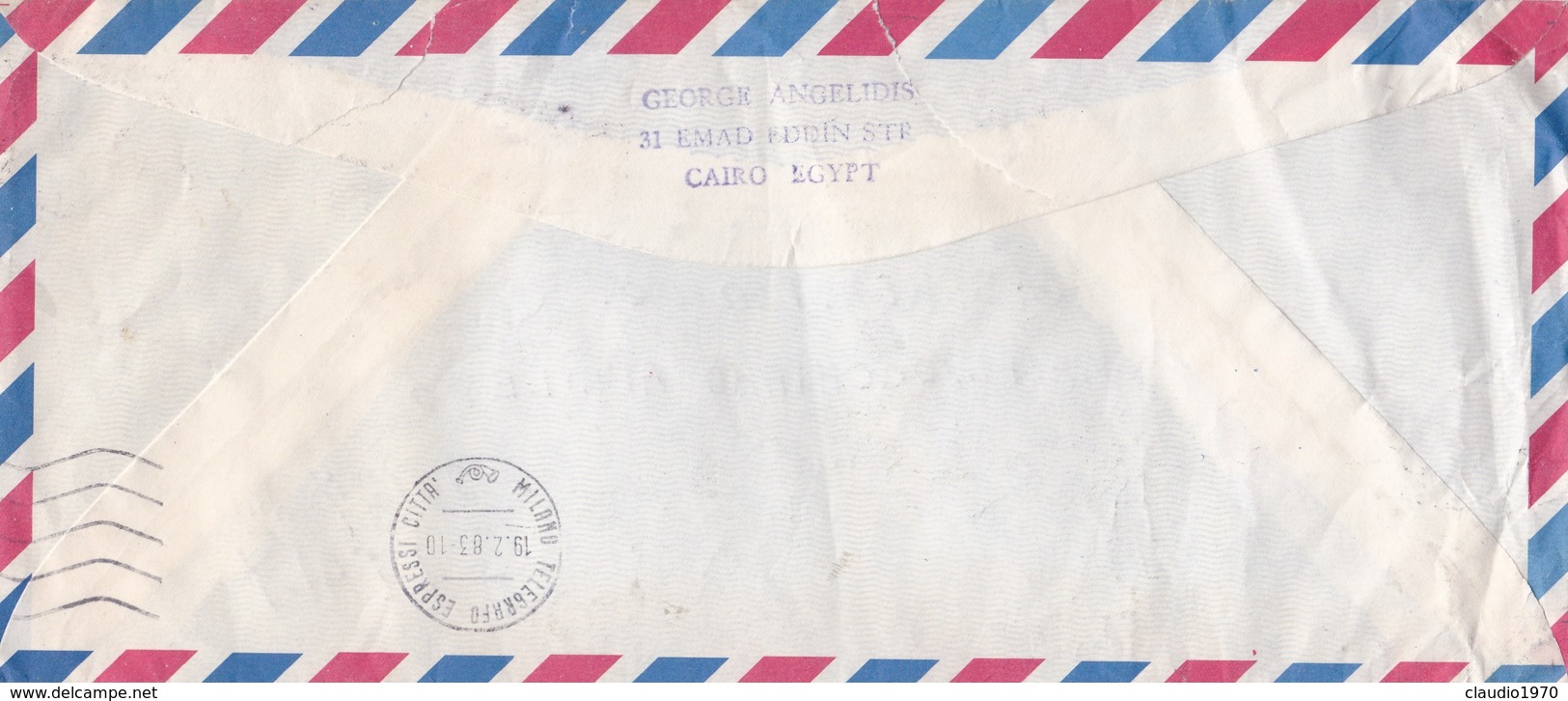 STORIA POSTALE  - EGITTO -  BUSTA VIAGGIATA EXPRESS -  BY AIR MAIL  - EGITTO -  ITALIA - Posta Aerea