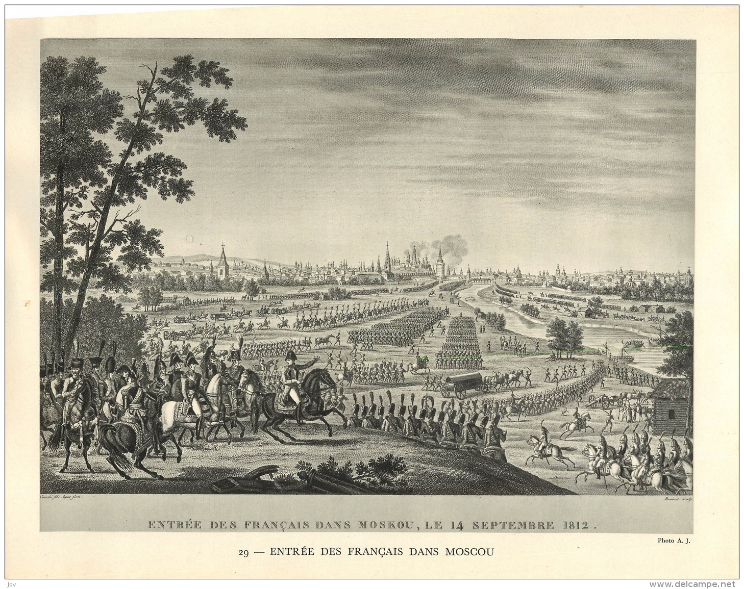 Photo  : ENTREE DES FRANCAIS DANS MOSCOU - 14 SEPTEMBRE 1812 - Photo A.J. - Krieg, Militär