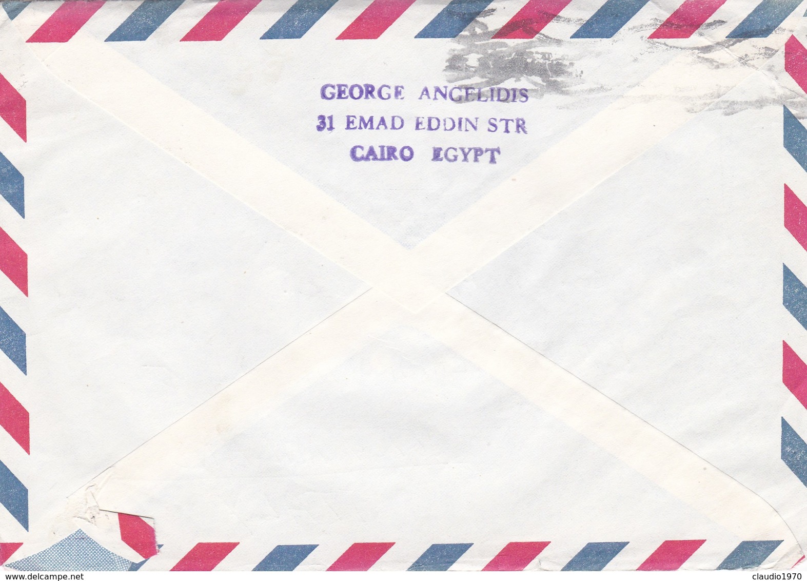 STORIA POSTALE  - EGITTO -  BUSTA VIAGGIATA EXPRESS -  BY AIR MAIL  - EGITTO -  ITALIA - Posta Aerea