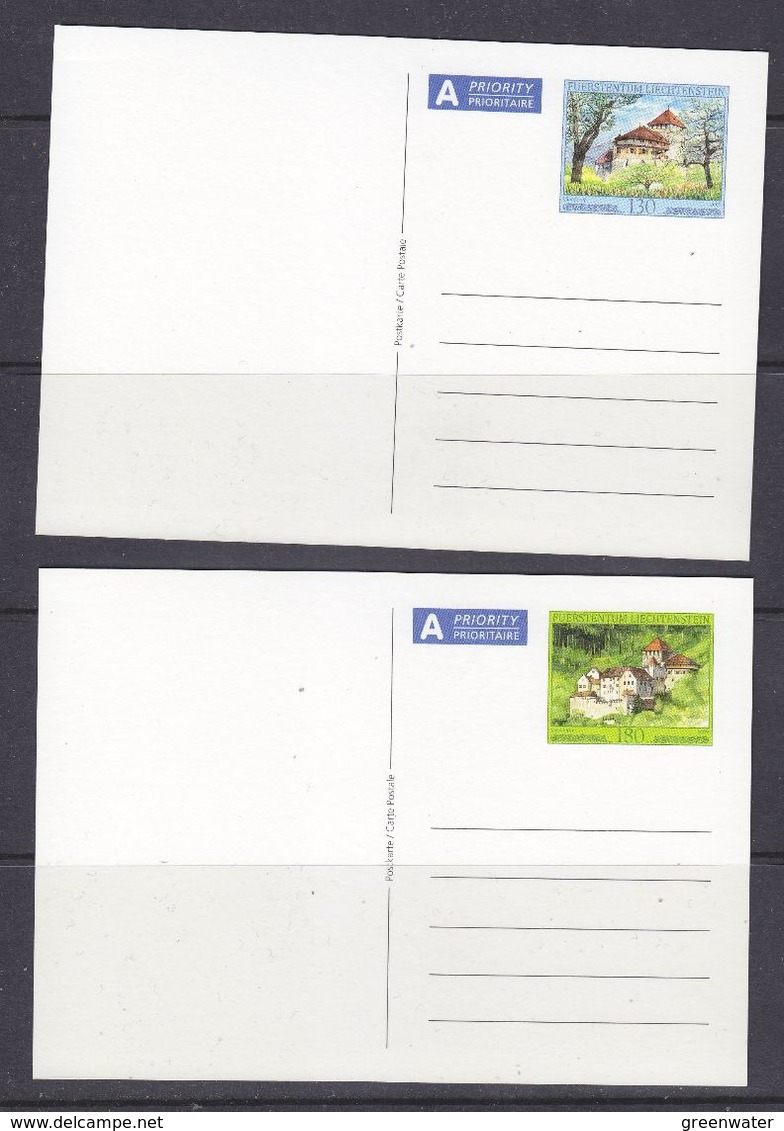 Liechtenstein 2009 Vaduz Castle Postal Stationery 2 Cards Unused (37661) - Brieven En Documenten