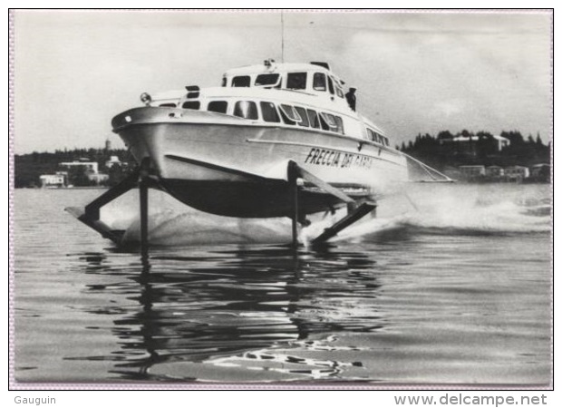 CPSM - LAC DE GARDE - HYDROGLISSEUR "FRECCIA DEL GARDA" - Edition Italienne - Aéroglisseurs