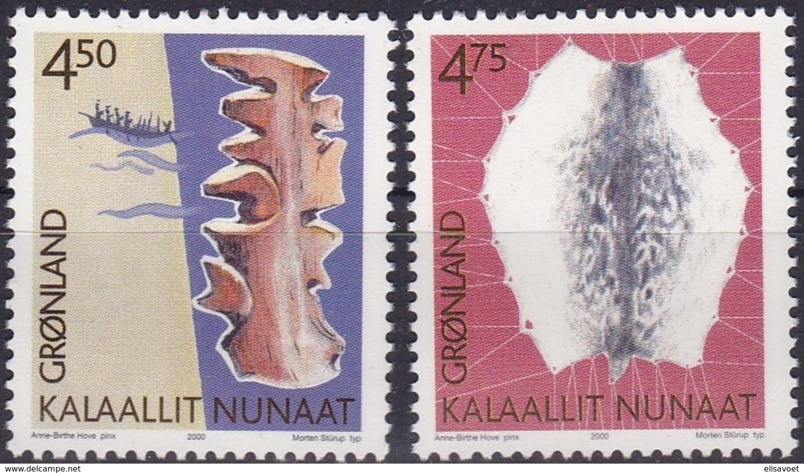 Groenland 2000 Yvertn° 330-331 *** MNH Cote 4,00 Euro Patrimoine Culturel - Neufs