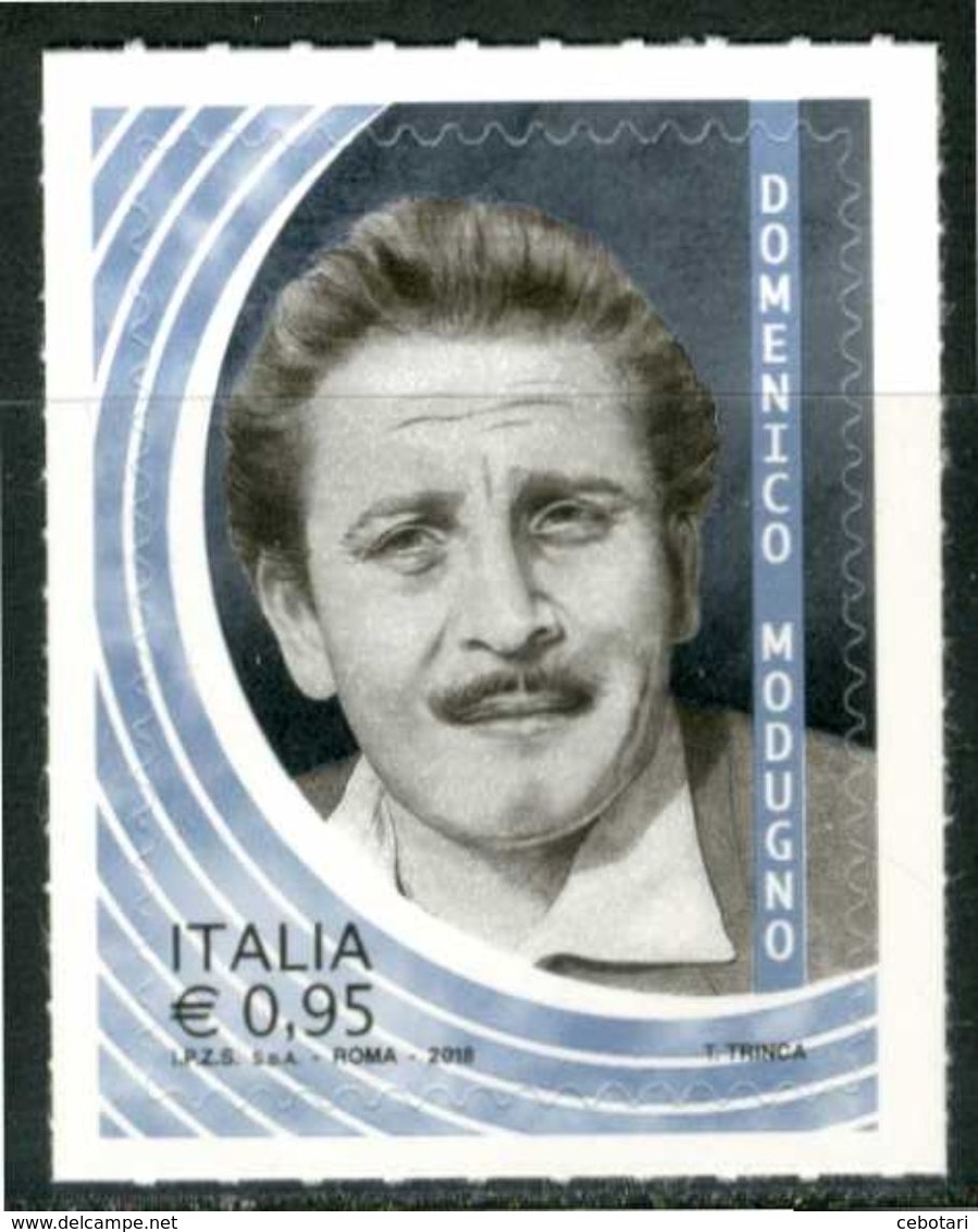 ITALIA / ITALY 2018** - Domenico Modugno - 1 Val. Autoadesivo, MNH, Come Da Scansione. - Cantanti