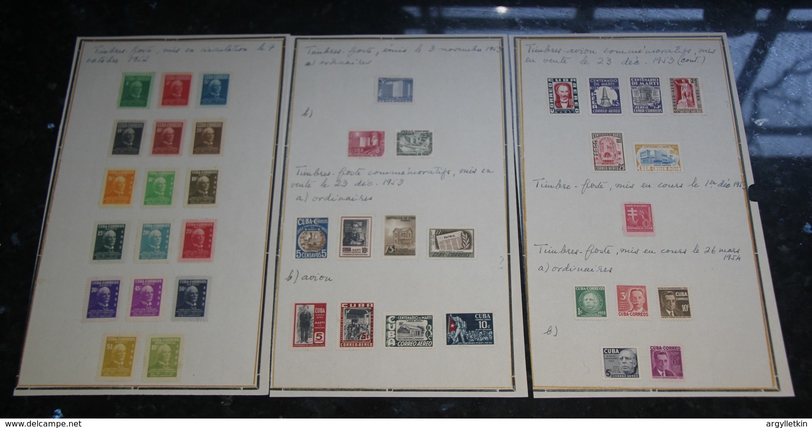 CUBA STAMP COLLECTION 1940/54 MINI SHEETS ARCHIVE SOURCE